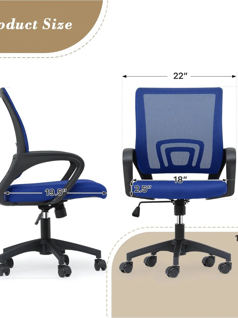 ATHENA COLLECTION BEAUTIFUL ROYAL BLUE OFFICE CHAIR 🌟❗️💙